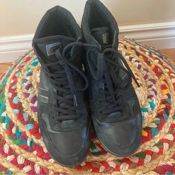 Ecco Gore-tex  black leather canvas boots - Picture 2 of 8